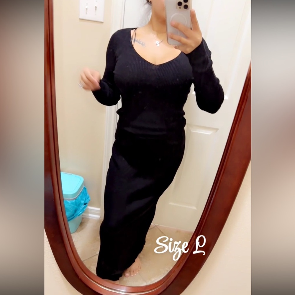 Olive & Oak Black Skirt Set